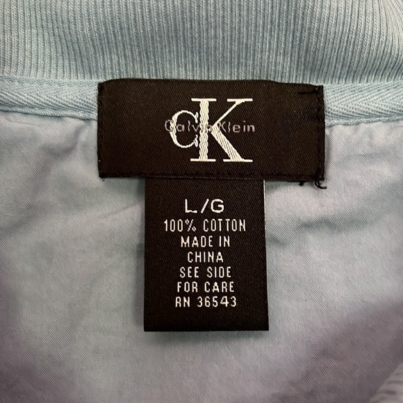 Mens Calvin Klein Light Blue 1/4 Zip Pullover Large - Picture 2 of 2